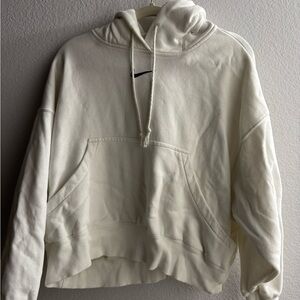 Nike Cream Sweater with Hood and Relaxed Fit